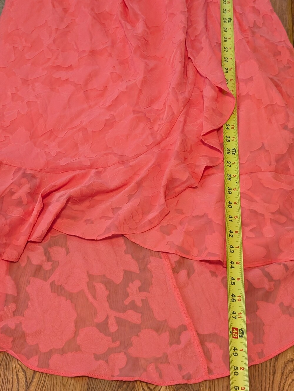 Lane Bryant Coral Pink High-Low Ruffle Dress - Picture 12 of 13